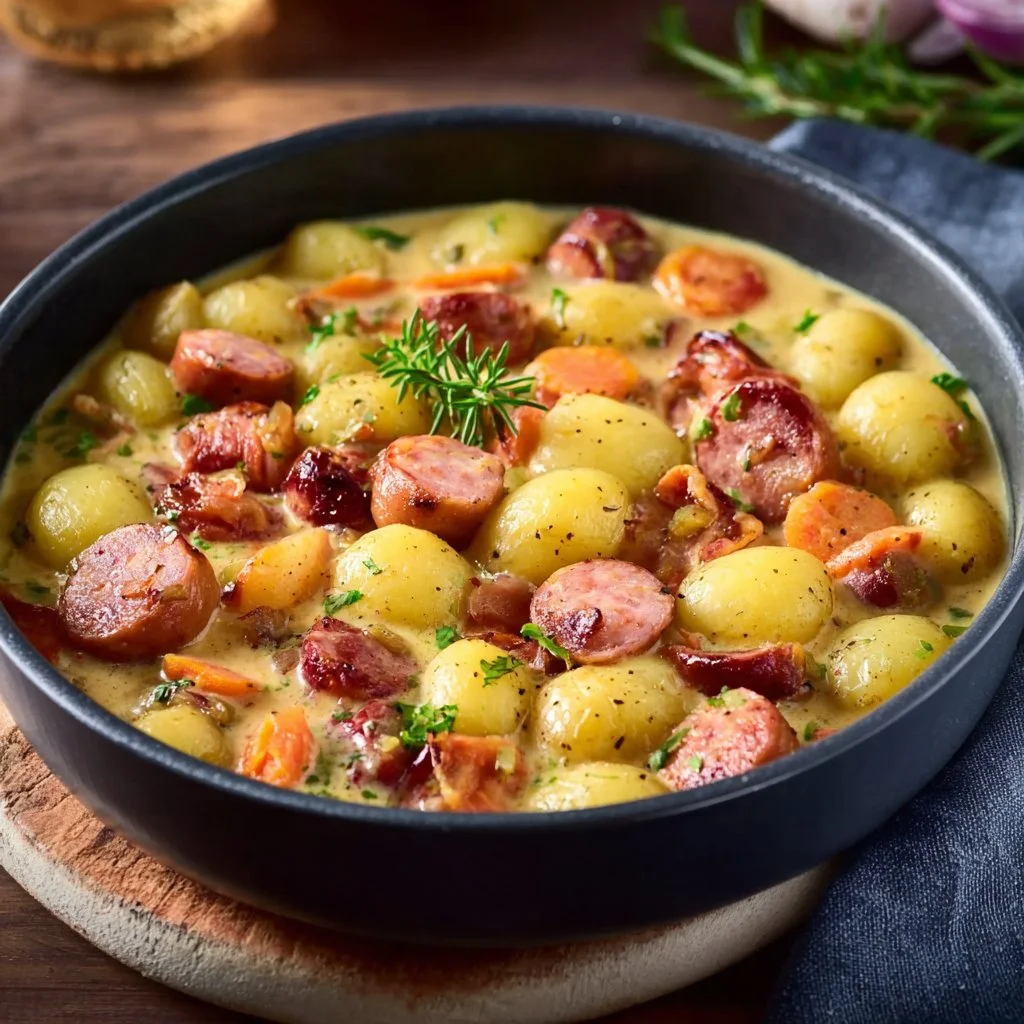 Eintopf mit Kartoffeln und W&uuml;rstchen (einfaches Rezept)