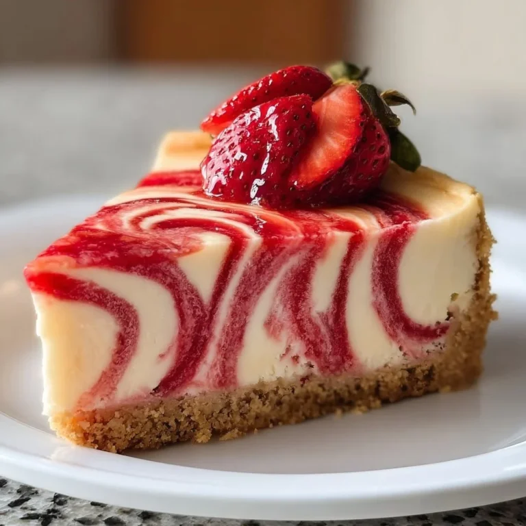 Leckerer Erdbeerwirbel Käsekuchen mit frischen Erdbeeren und cremiger Käsekuchenfüllung