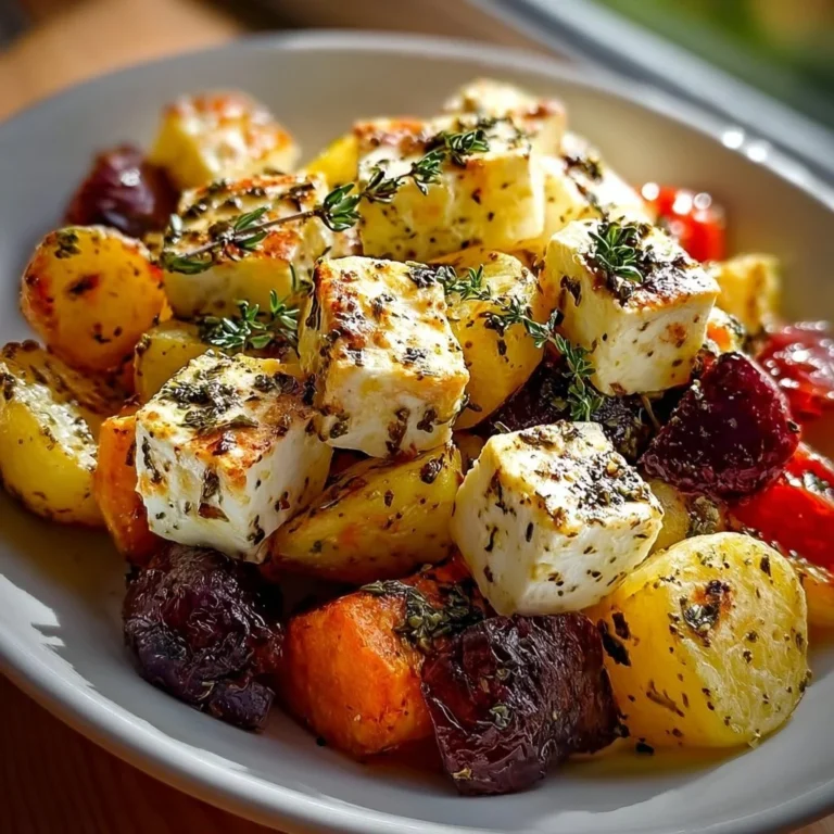 Ofengemüse mit Feta und Kartoffeln, ein gesundes und schmackhaftes Gericht.