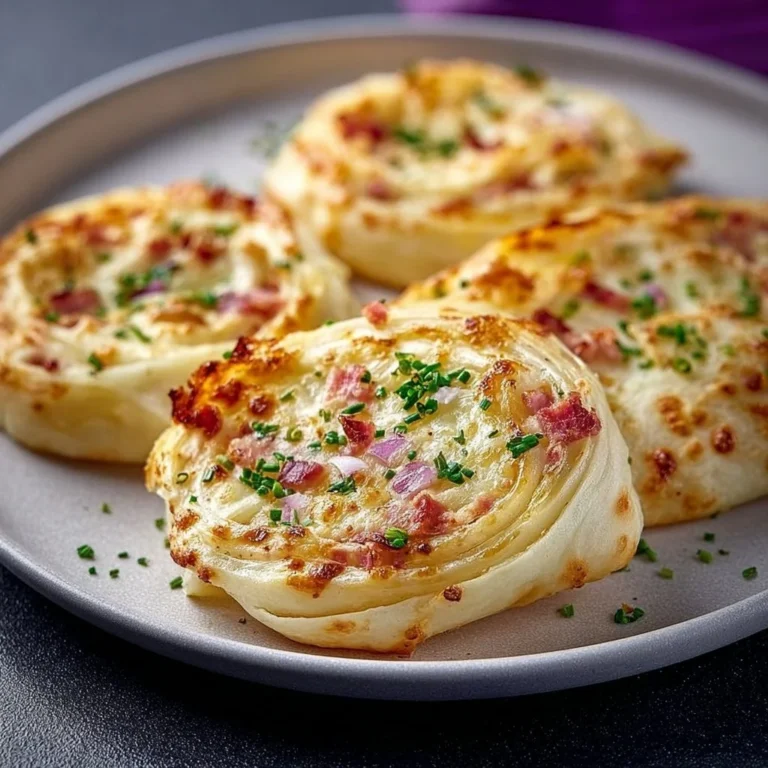Flammkuchen-Snackrolle mit frischen Zutaten und knusprigem Teig
