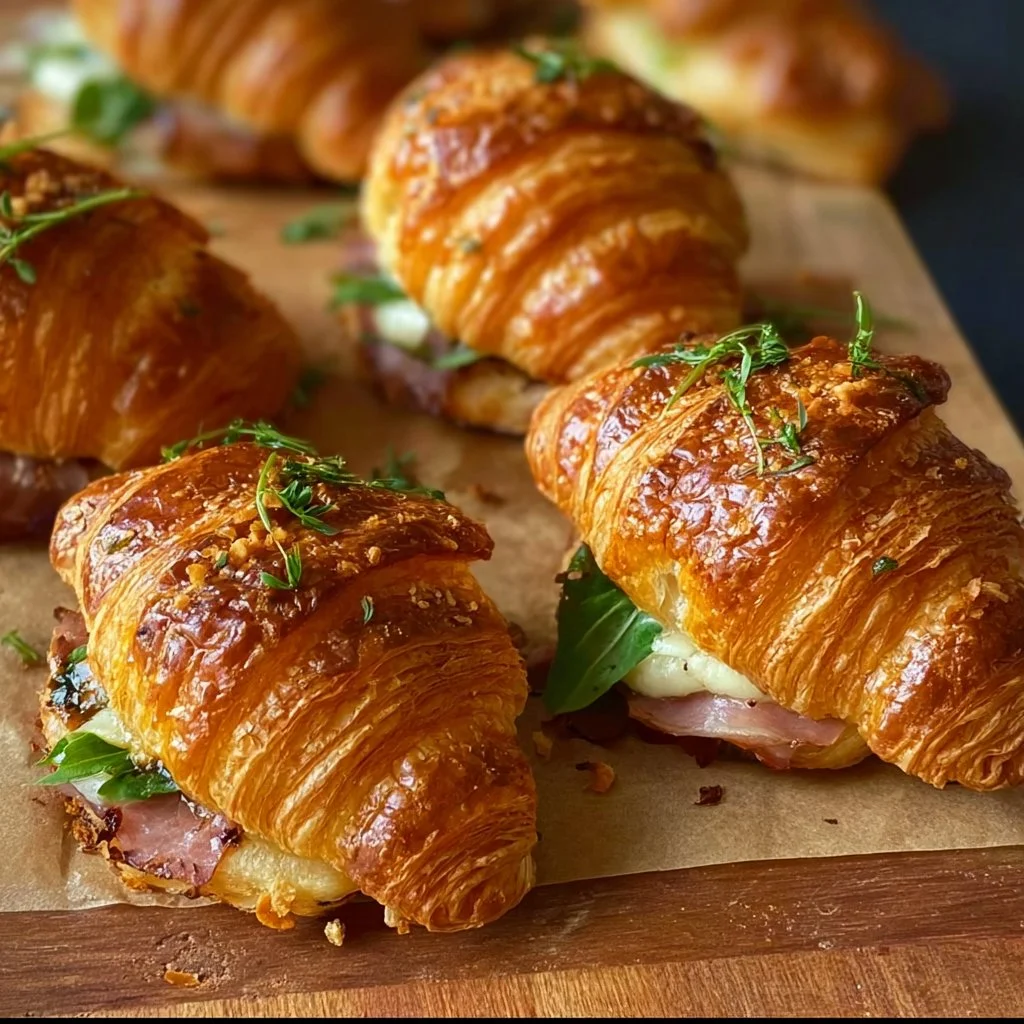 Gef&uuml;llte Croissants (Herzhafter Bl&auml;tterteig-Rezept)