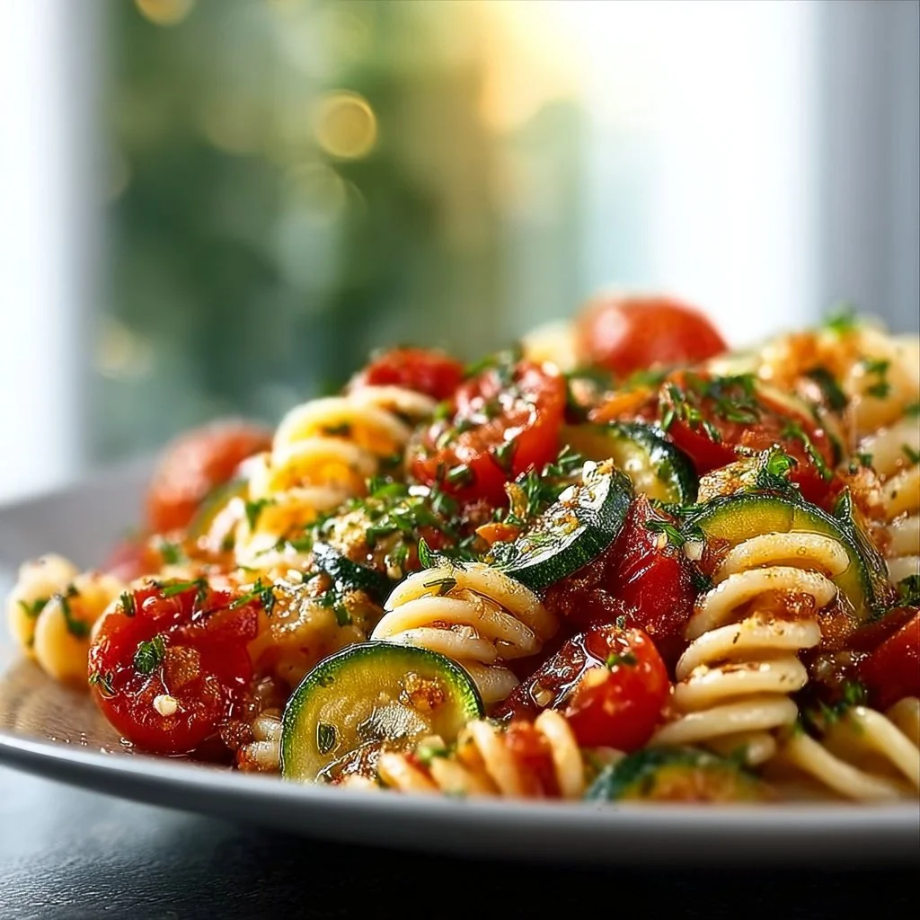 Gesunde Tomaten-Zucchini-Pasta
