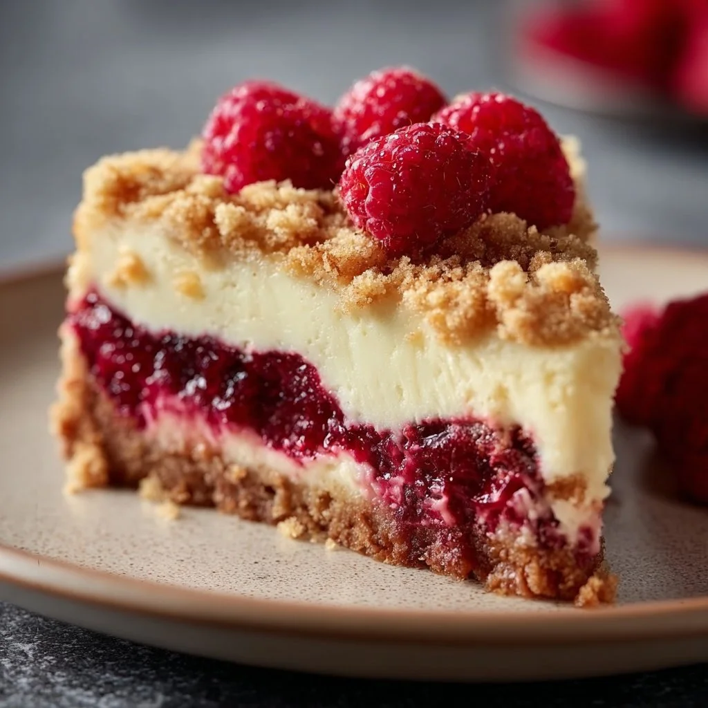 Himbeer-Streuselkuchen mit Joghurt-Cheesecake