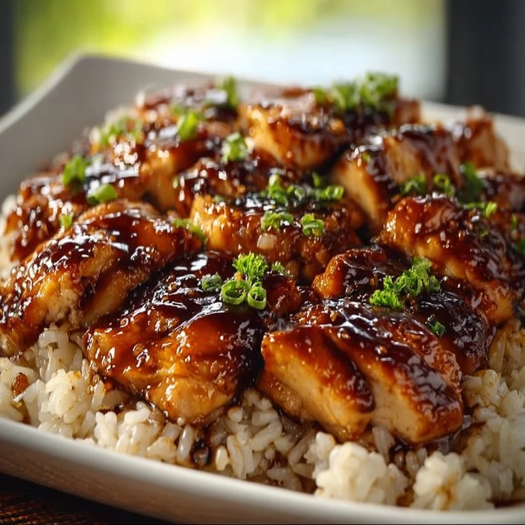 Honig BBQ H&auml;hnchen Reis