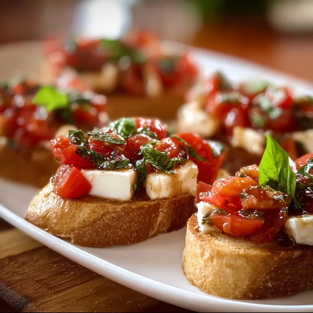 Italienische Bruschetta mit Mozzarella