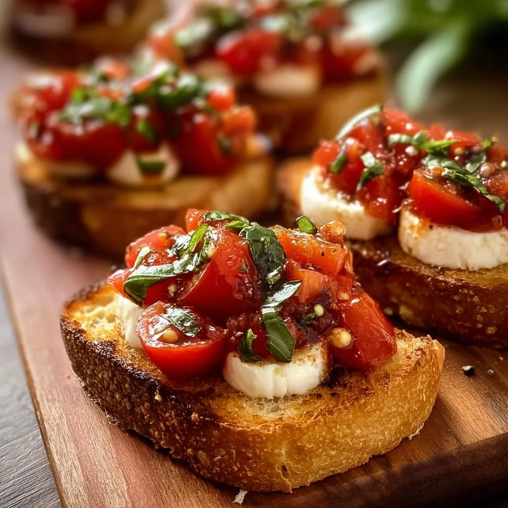 Italienische Bruschetta mit Mozzarella