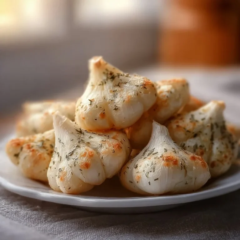 Delicious Knoblauch-Ecken served with fresh herbs and cheese