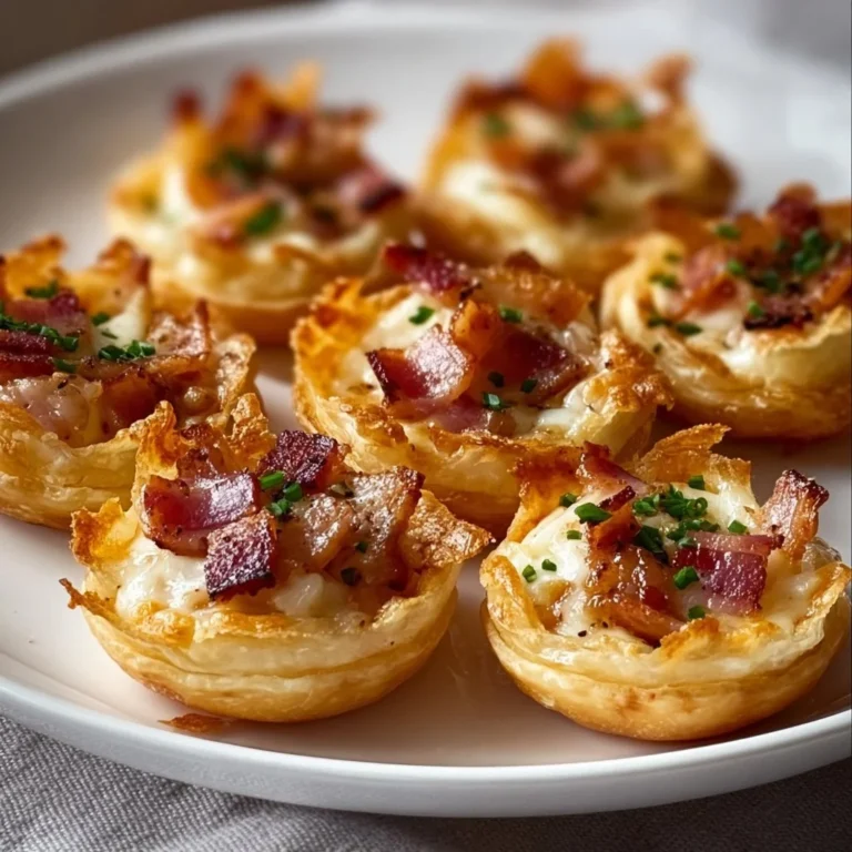 Knusprige Mini-Tarte-Flambée-Häppchen serviert auf einem Tisch für Partys