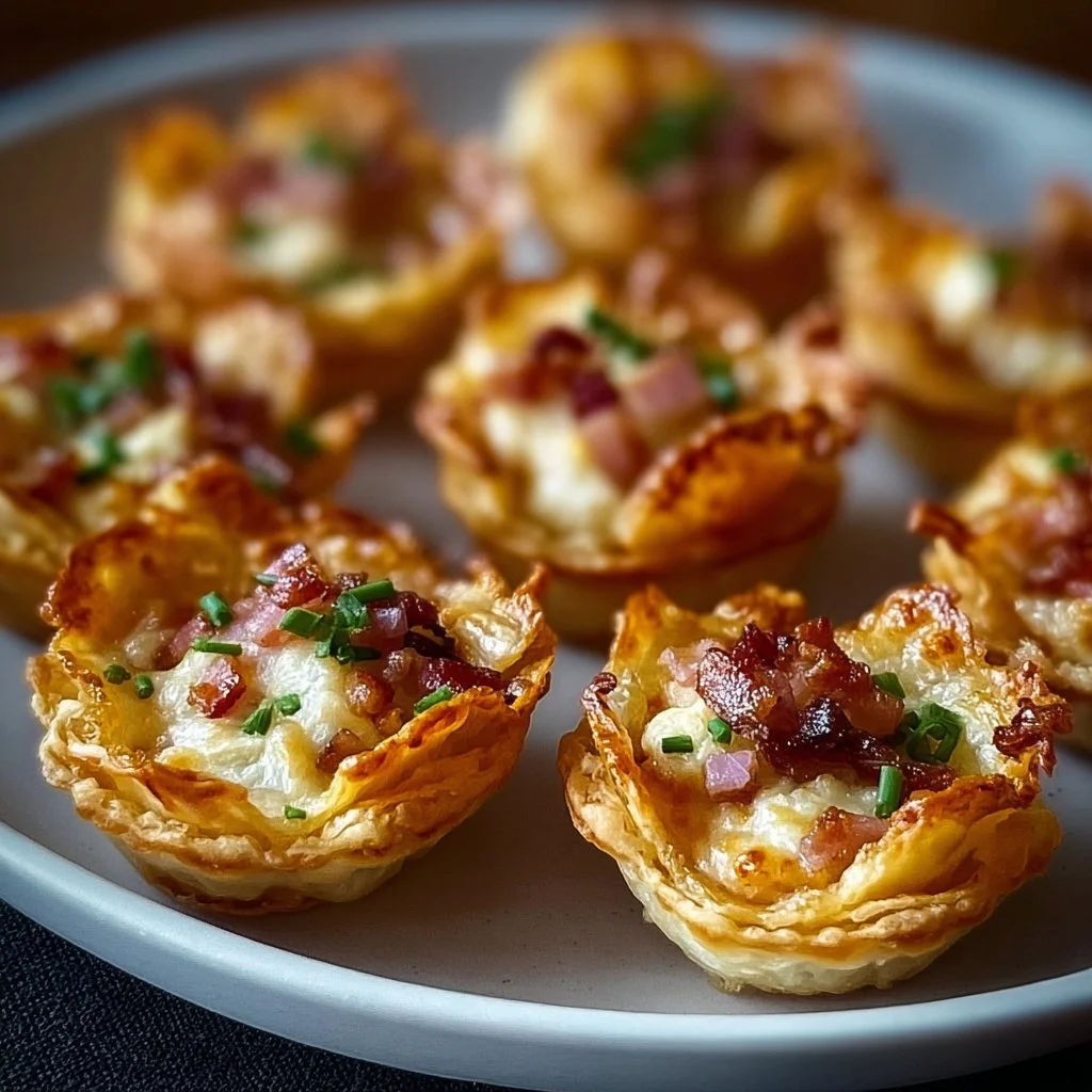 Knusprige Mini Tarte Flambée Häppchen für jede Party