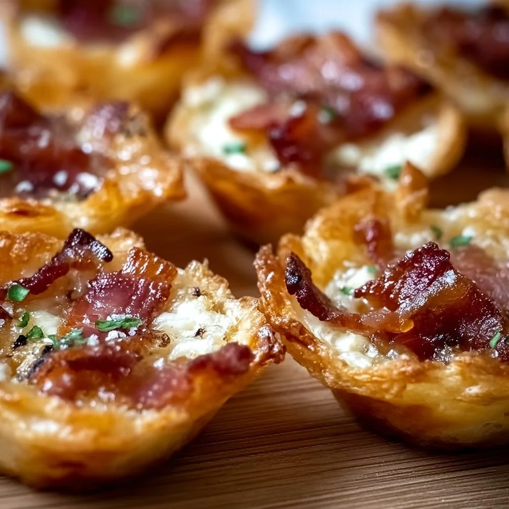 Knusprige Mini Tarte Flambée Häppchen für jede Party