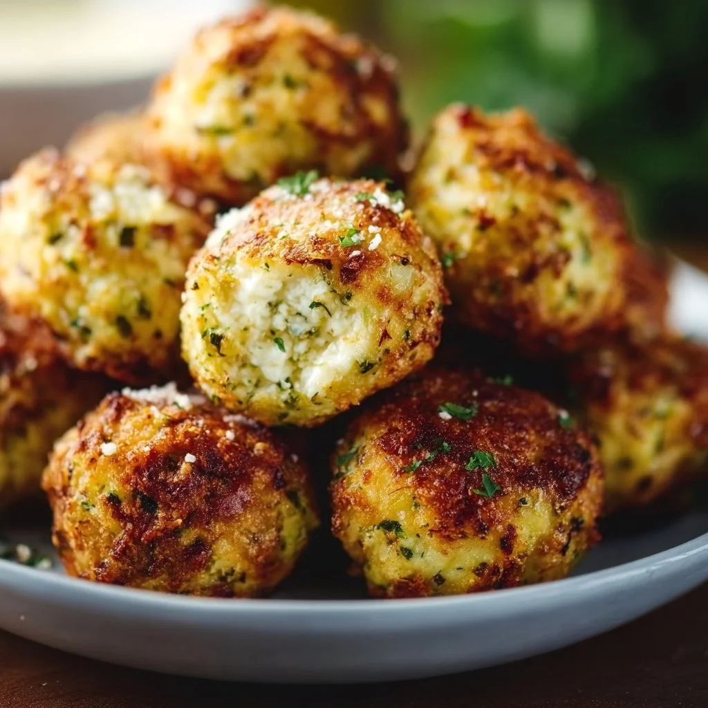 Knusprige Zucchini-Feta-B&auml;llchen aus dem Ofen