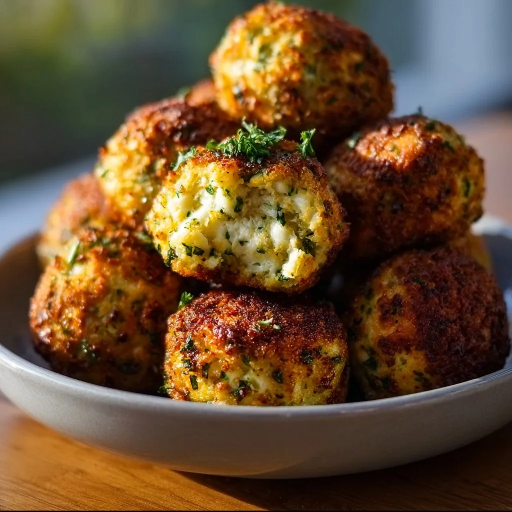 Knusprige Zucchini-Feta-B&auml;llchen aus dem Ofen