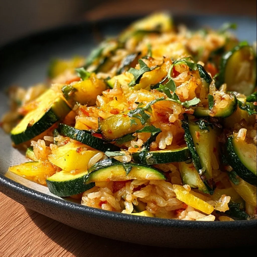 K&ouml;stliche Zucchini Reis Pfanne