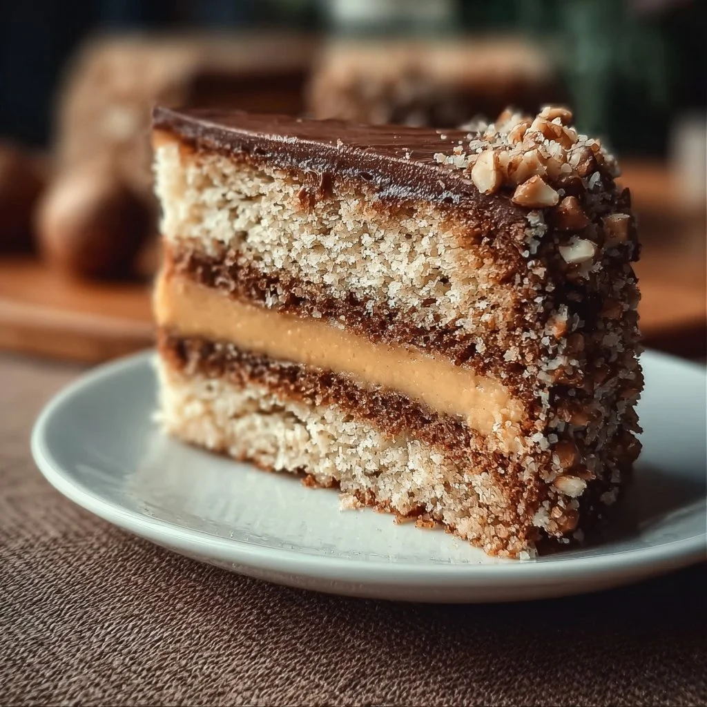Nusstorte backen mit luftiger Schokoladenfüllung