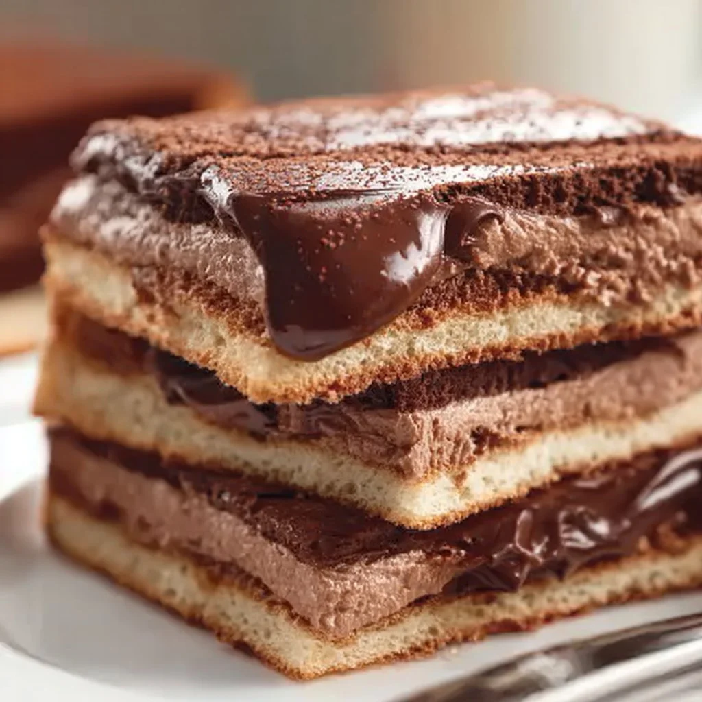 Leckere Nutella Schnitten auf einem Teller serviert