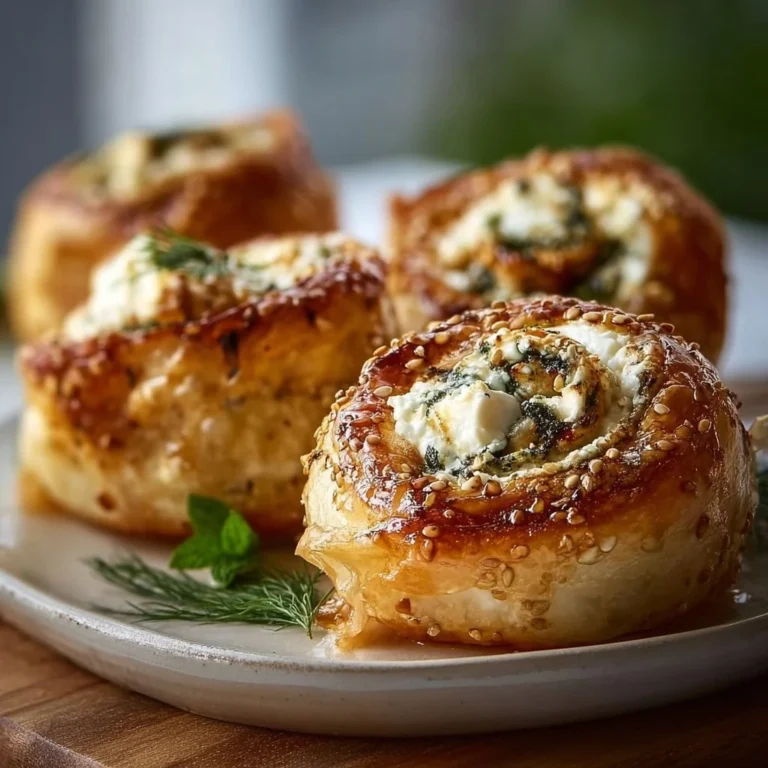 Ofen-gebackene Feta-Rollen mit Käsefüllung und würzigen Kräutern