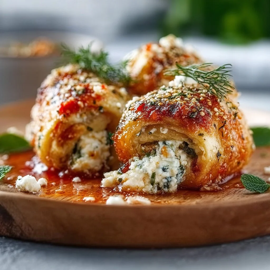 Ofen-gebackene Feta-Rollen