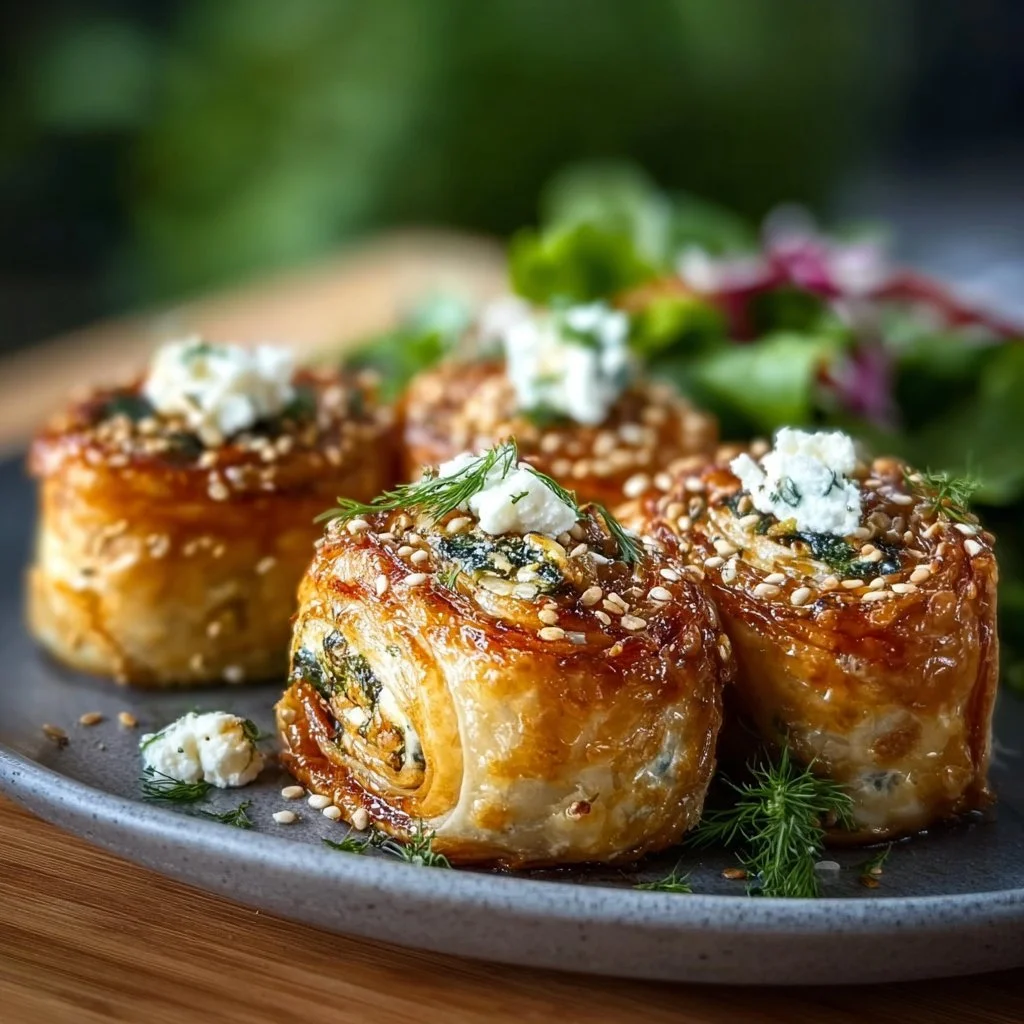 Ofen gebackene Feta-Rollen