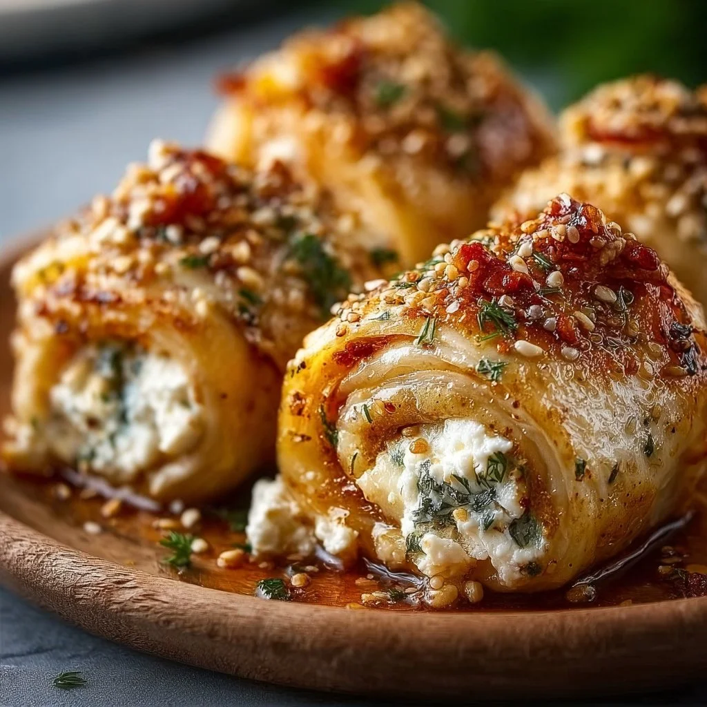 Ofen gebackene Feta-Rollen