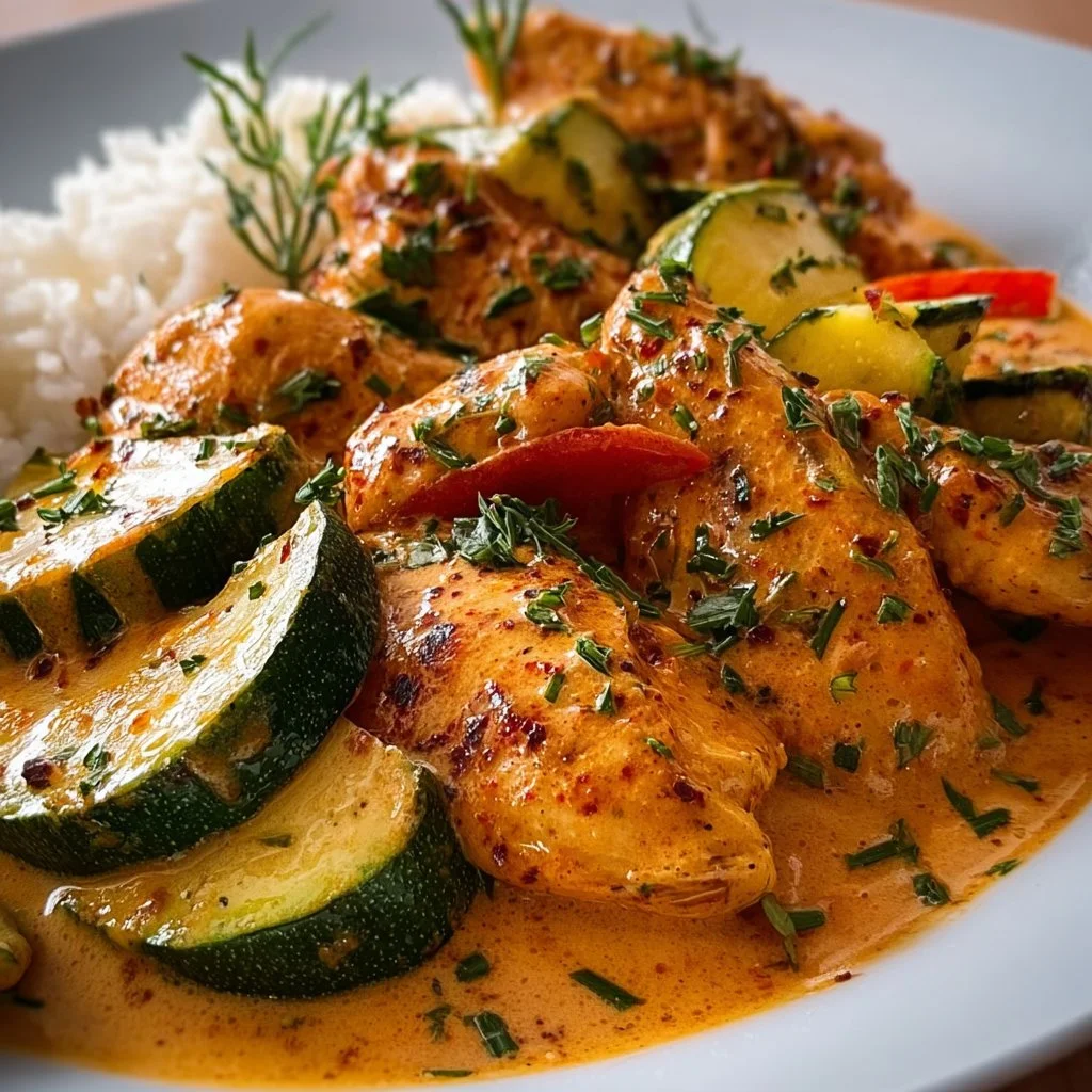 Paprika-Zucchini-Sahne-H&auml;hnchen