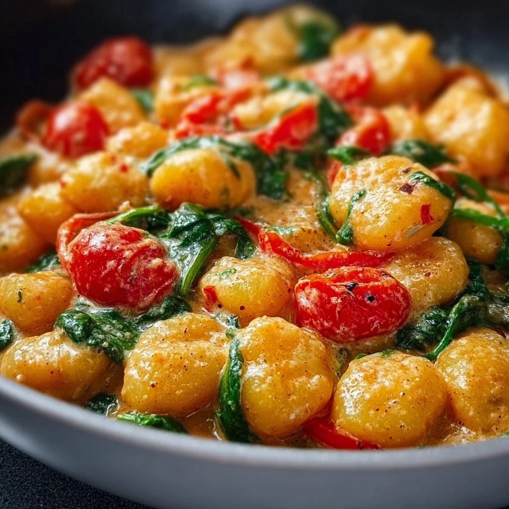 Schnelle Gnocchi-Pfanne mit Tomate & Spinat