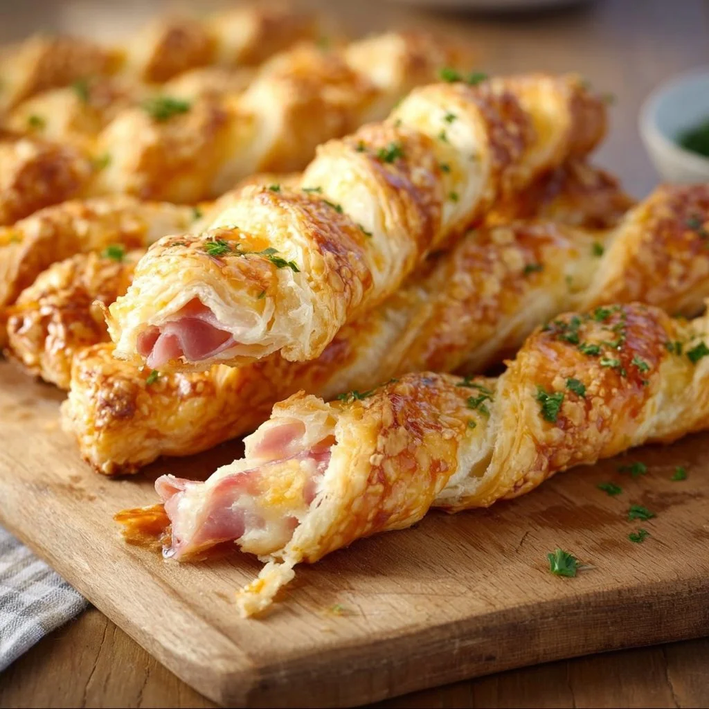 Super leckere Bl&auml;tterteig-Sticks mit Schinken und K&auml;se - Kochen mit uns im Jahr 2026 | Rezepte, herzhafte Fingerfood-Rezepte, Fingerfood-Rezepte