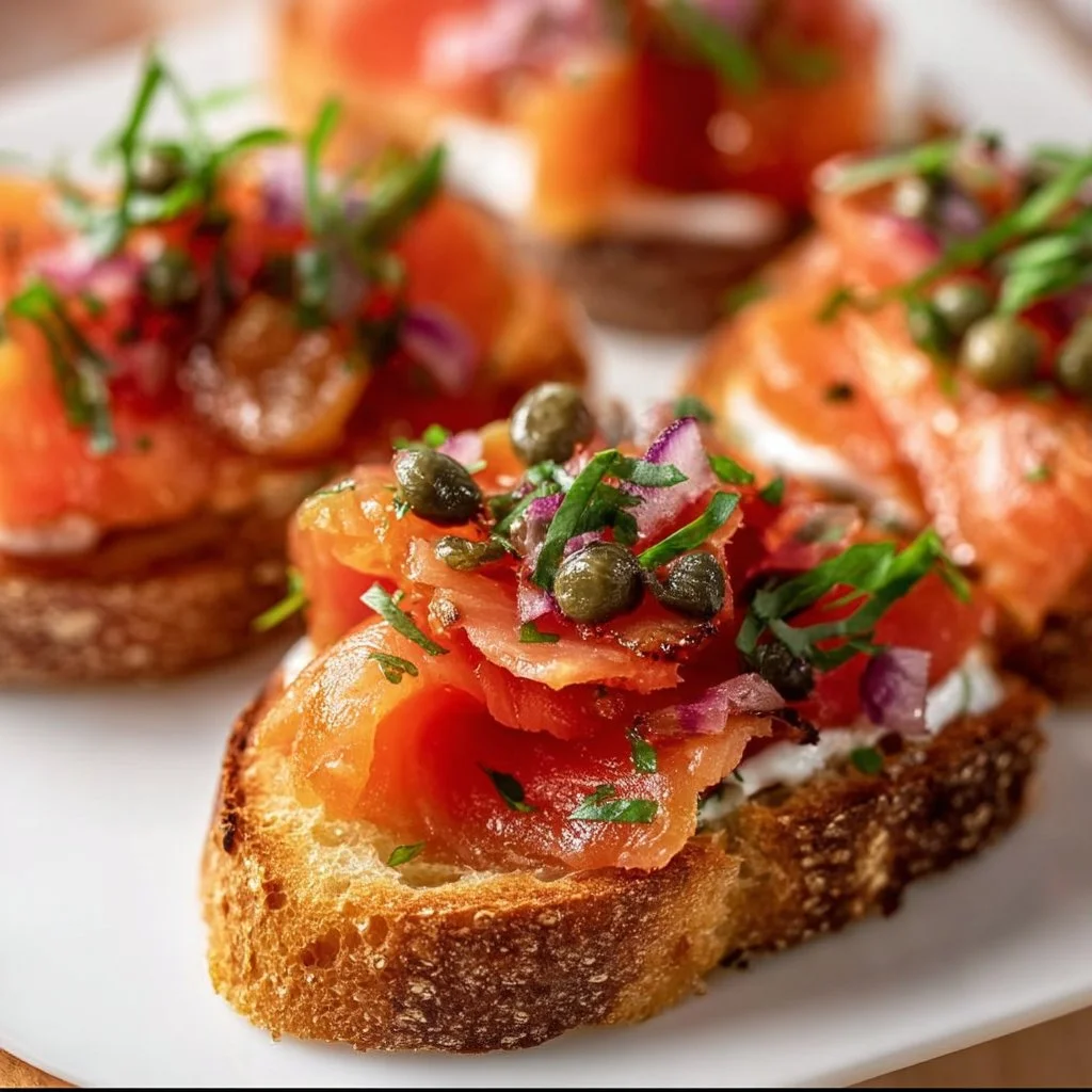 Unwiderstehliche R&auml;ucherlachs-Bruschetta