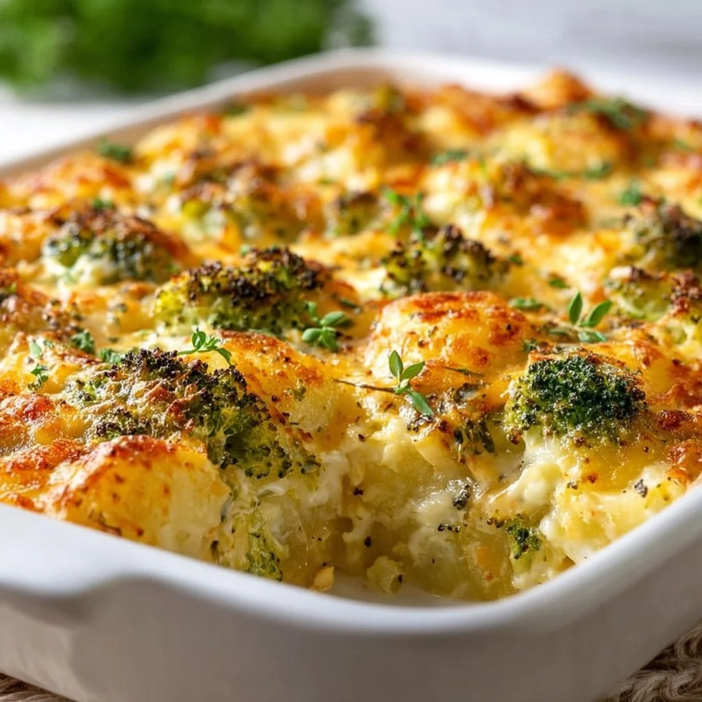 Vegetarischer Kartoffel-Brokkoli-Auflauf