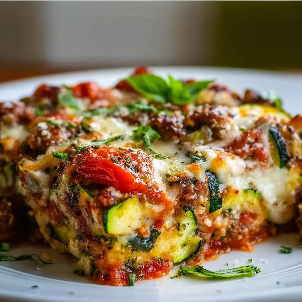 Zucchini-Pizza-Auflauf