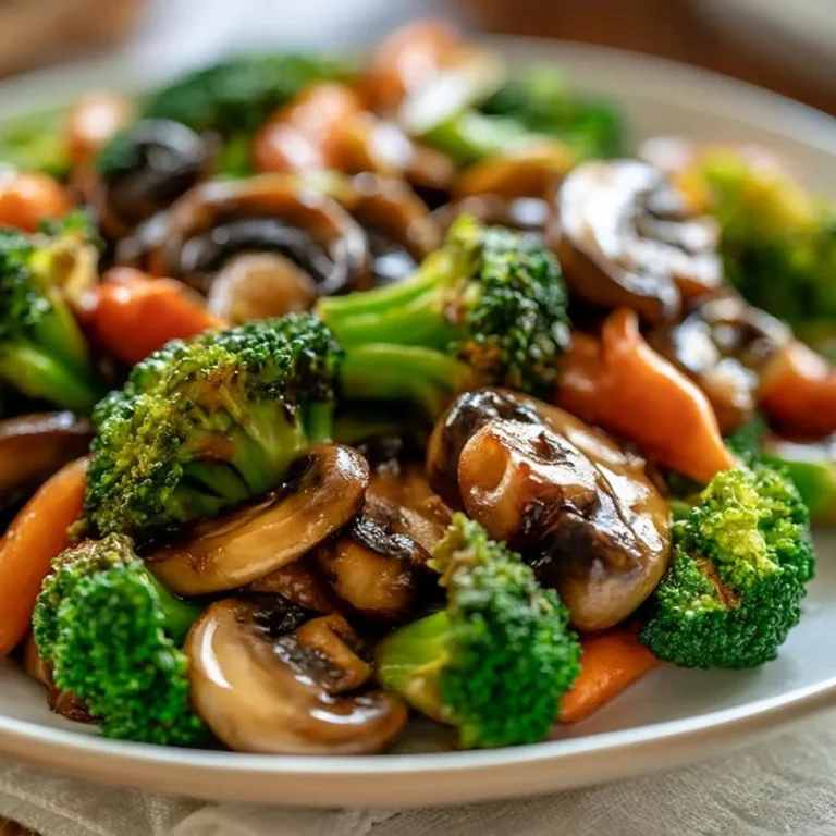 Gesunde 15-Minuten-Pfanne mit Champignons, Brokkoli und Karotten