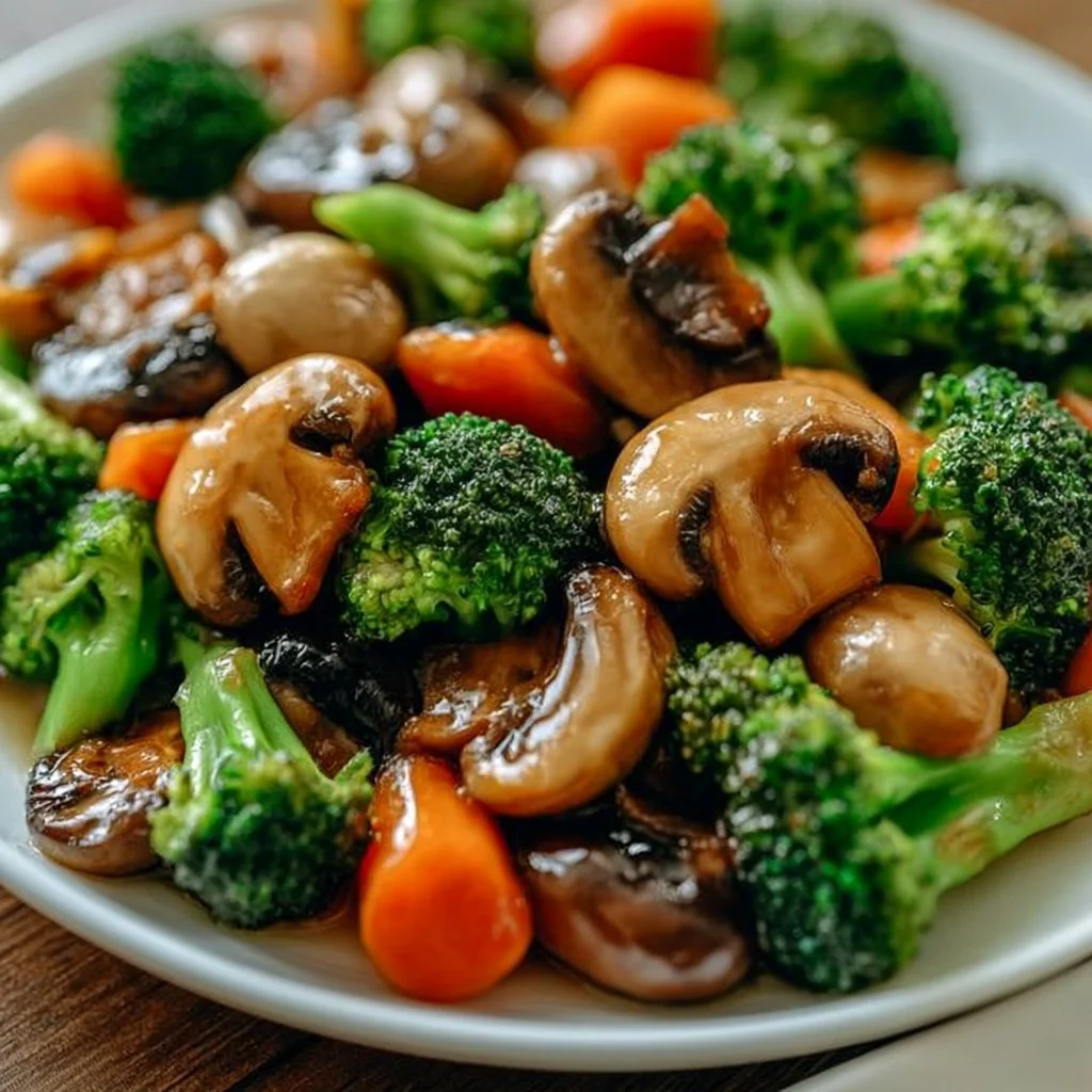 15-Minuten-Pfanne mit Champignons, Brokkoli und Karotten