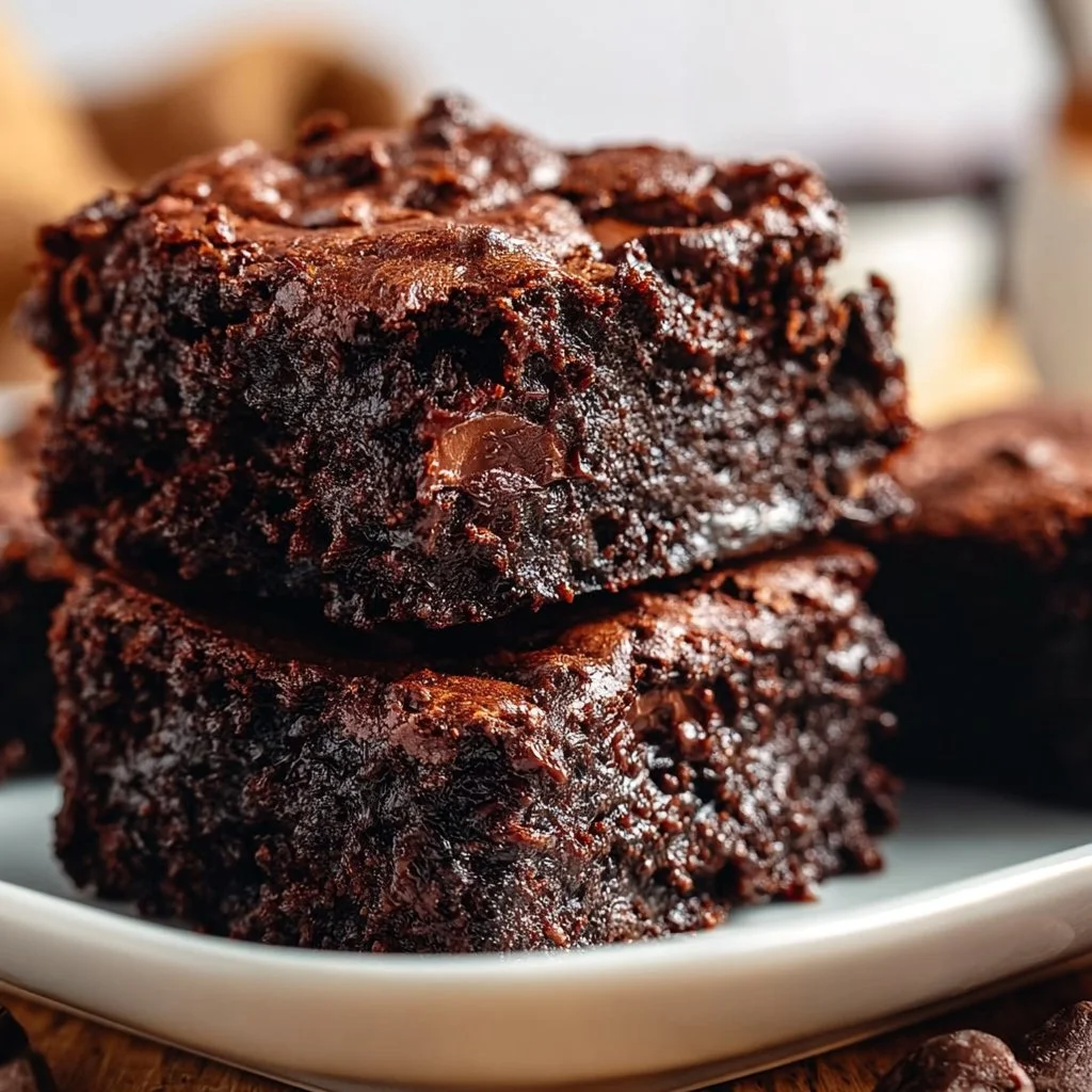 Köstliche vegane Brownies auf einem Teller, bereit zum Genießen