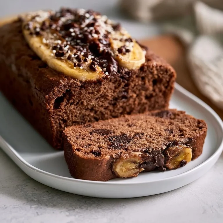 Einfaches Schokoladen-Bananenbrot mit Banane und Schokolade