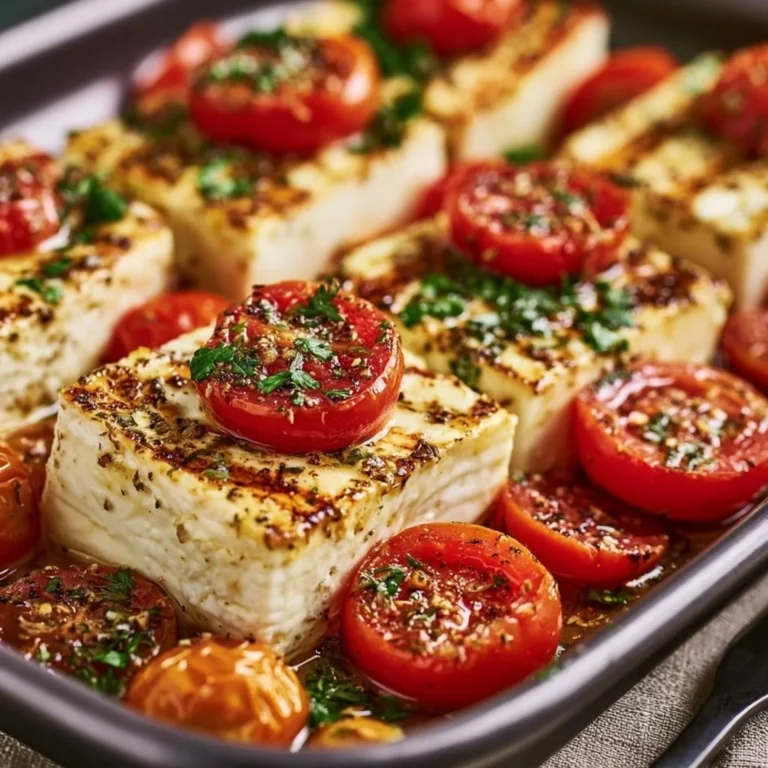 Feta vom Grill mit Tomaten und Kräutern zubereitet
