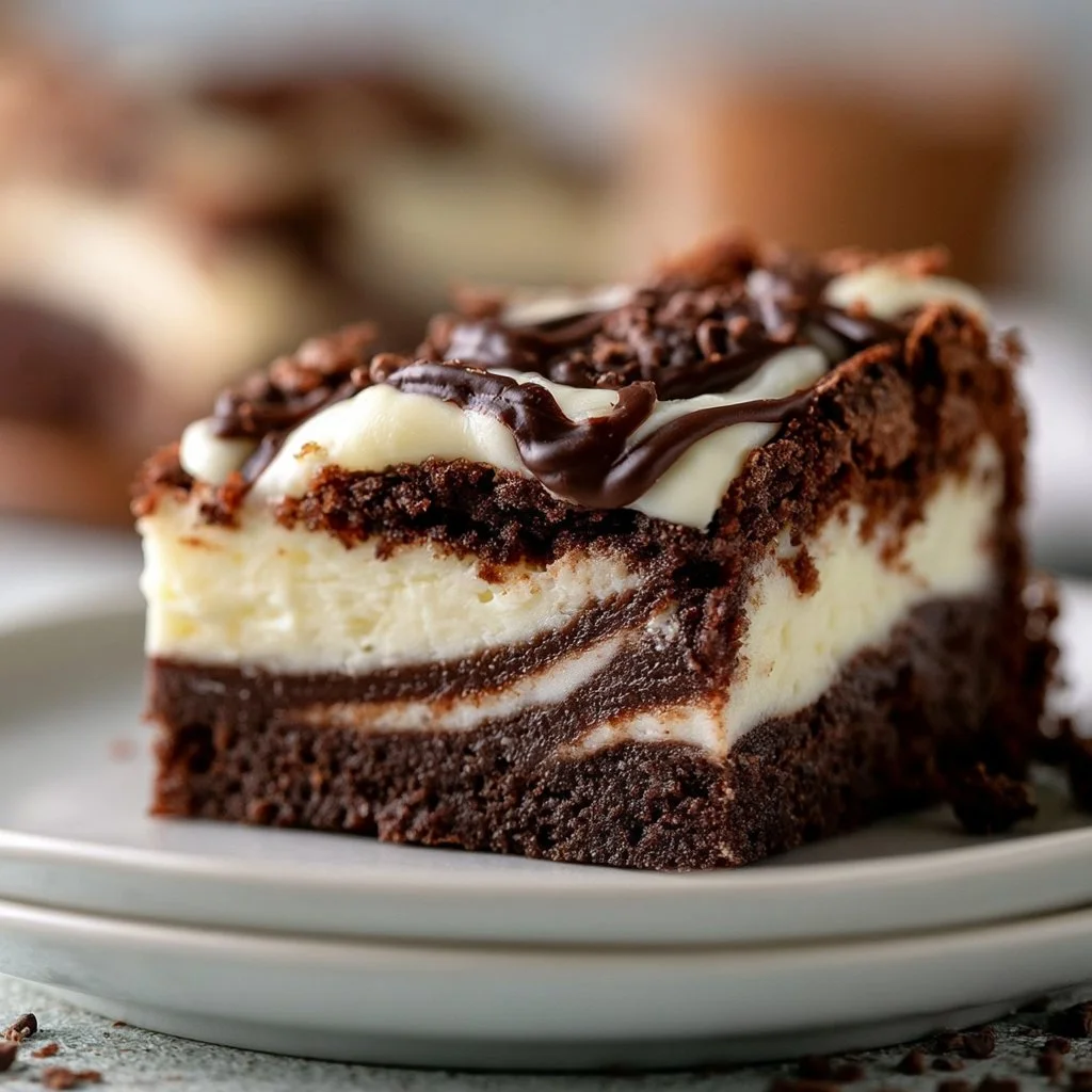 Leckere Frischkäse-Brownies mit cremigem Frischkäse-Topping