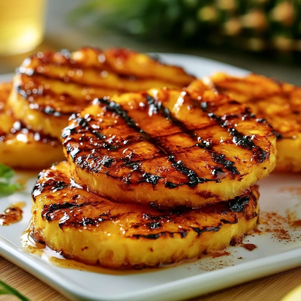 Gegrillte Ananas mit Honig und Zimt