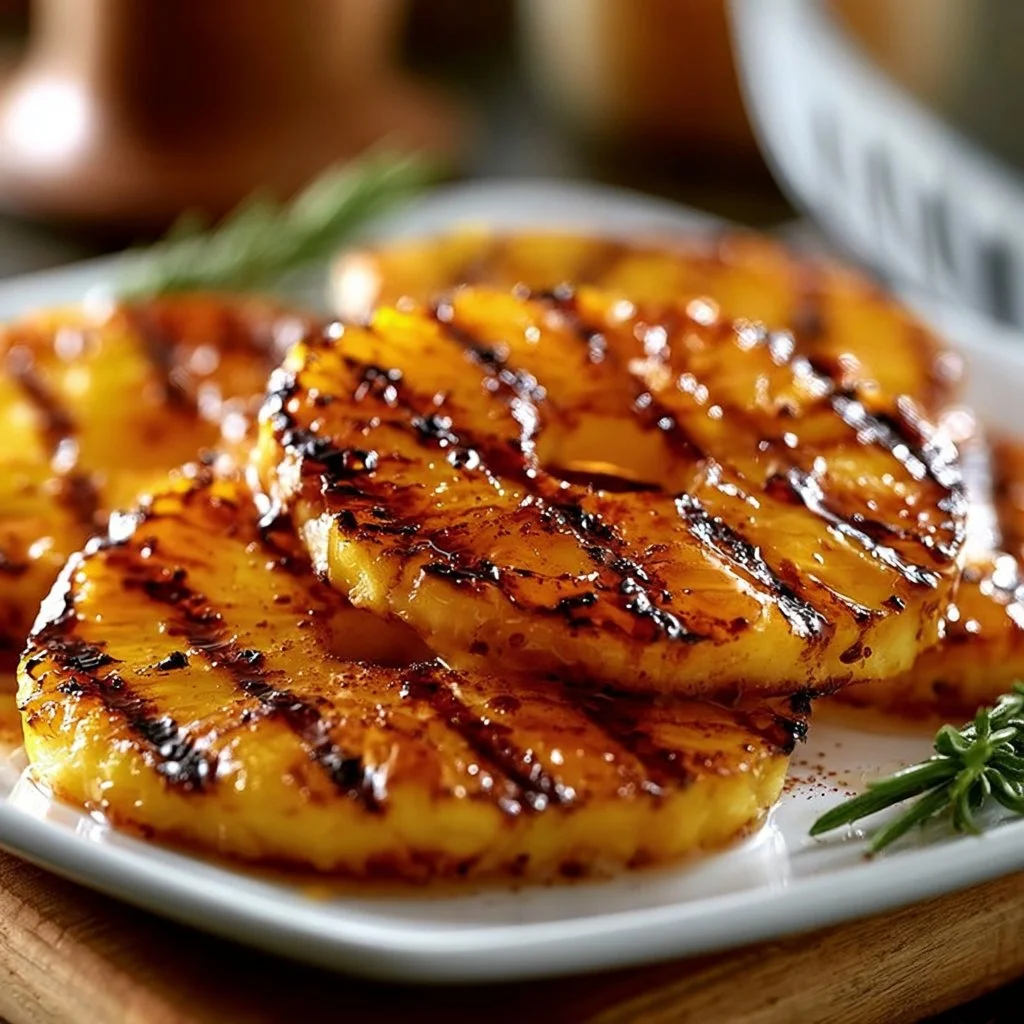 Gegrillte Ananas mit Honig und Zimt