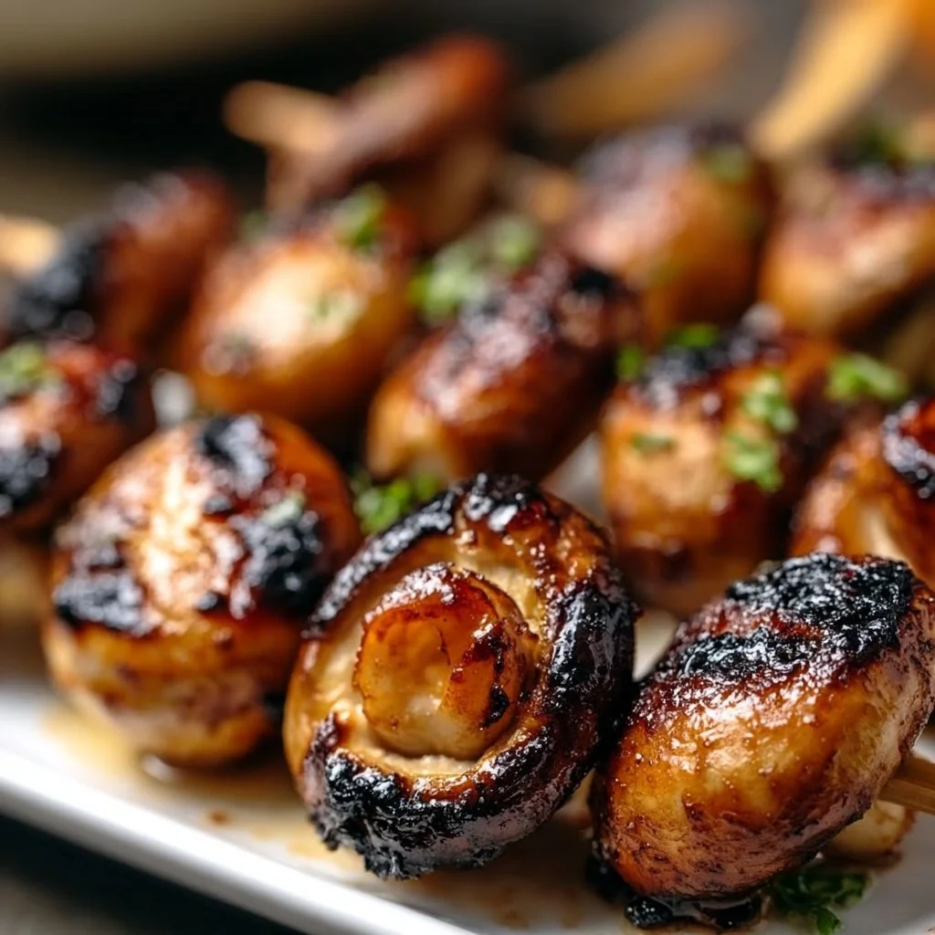 Gegrillte Pilzspieße