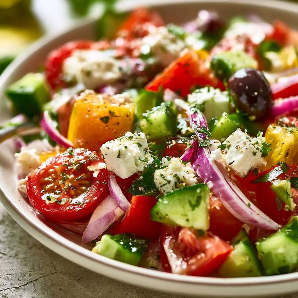 Griechischer Bauernsalat (einfaches Salat Rezept)