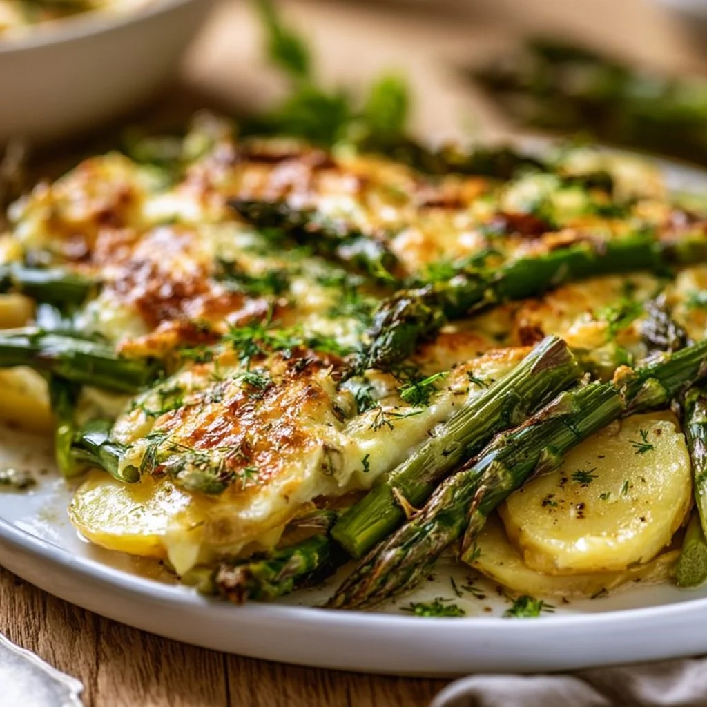 Grüner Spargel-Kartoffel-Auflauf