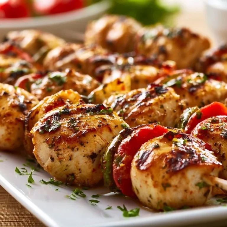 Grillierte Hähnchenspieße auf dem Grill mit würziger Marinade