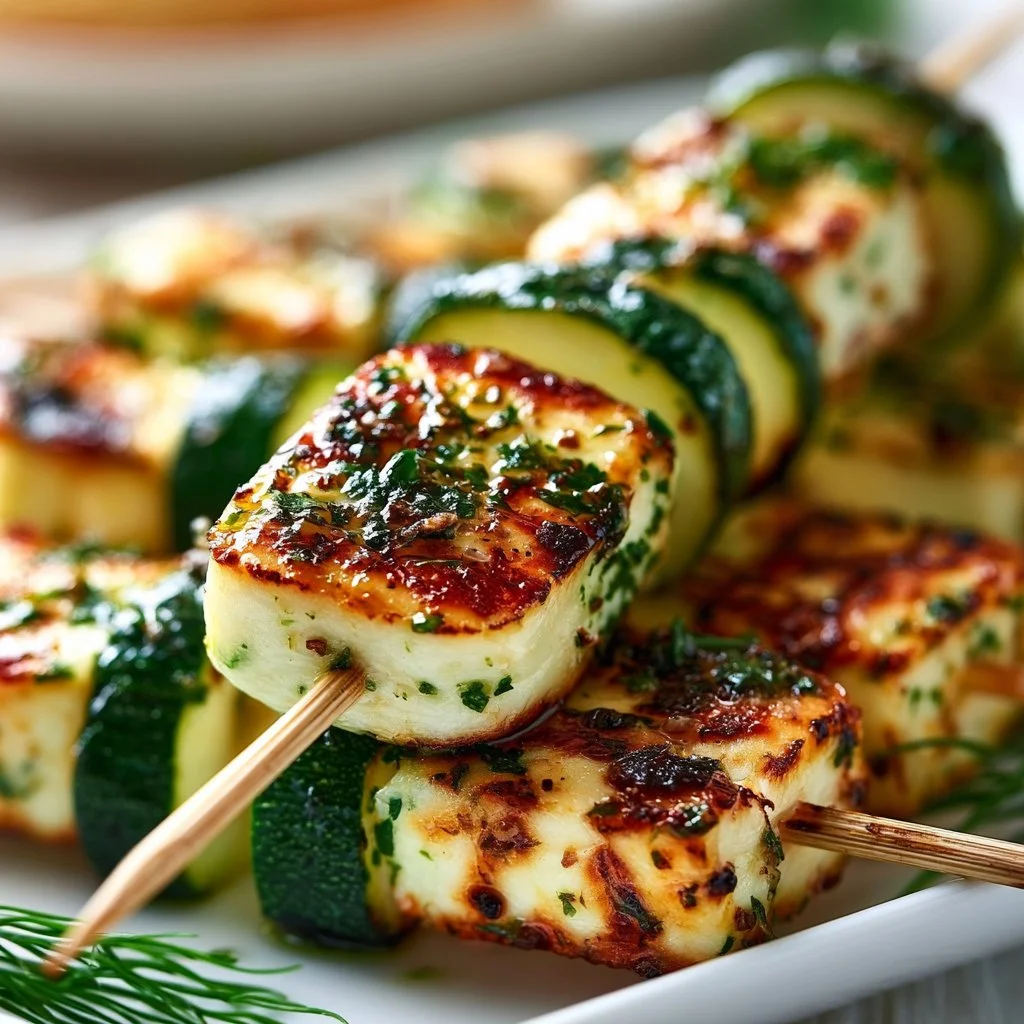 Halloumi-Zucchini-Spieße