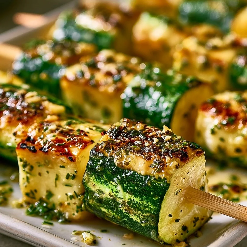 Irresistible Knoblauchbutter Zucchini Spieße Rezept