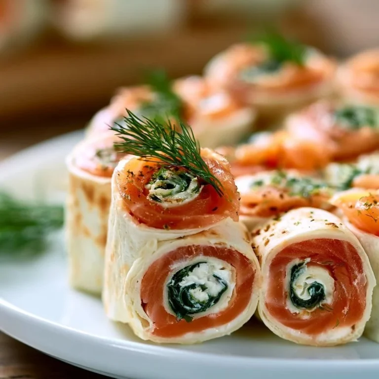 Kleine Räucherlachs-Röllchen auf einem Teller, ideal für den Brunch