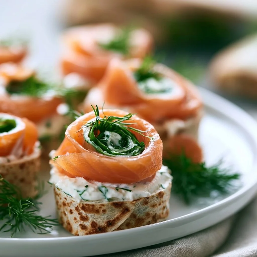 Kleine Räucherlachs-Röllchen für deinen Brunch