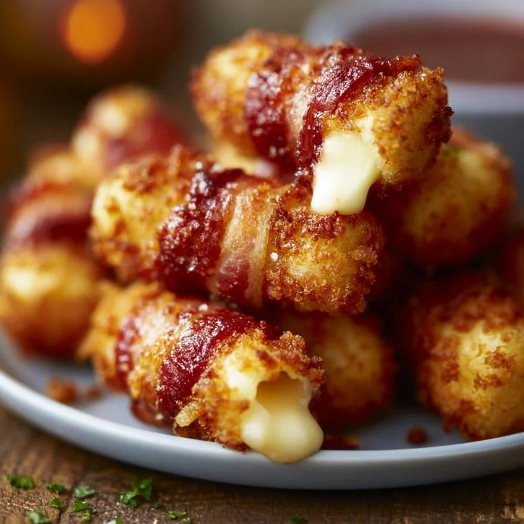 Knusprige Bacon-Mozzarella-Sticks