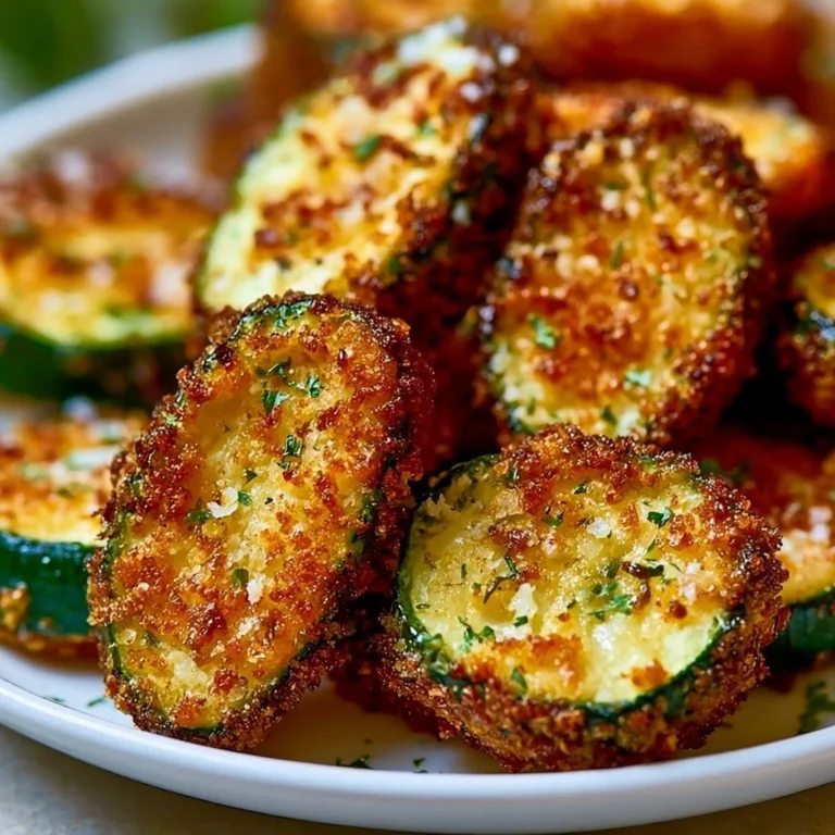Knusprige Zucchini-Bites auf einem Teller, serviert mit Dip.