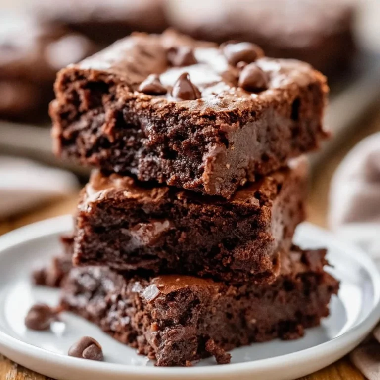 Leckere Luftfritteuse Brownies auf einem Teller