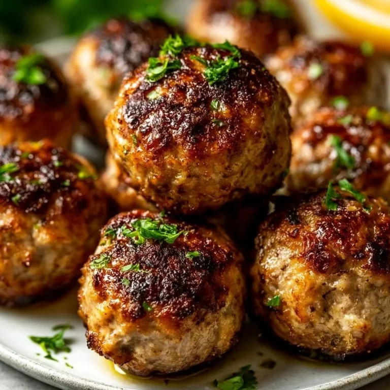 Leckere Luftfrittierfleischbällchen auf einem Teller serviert