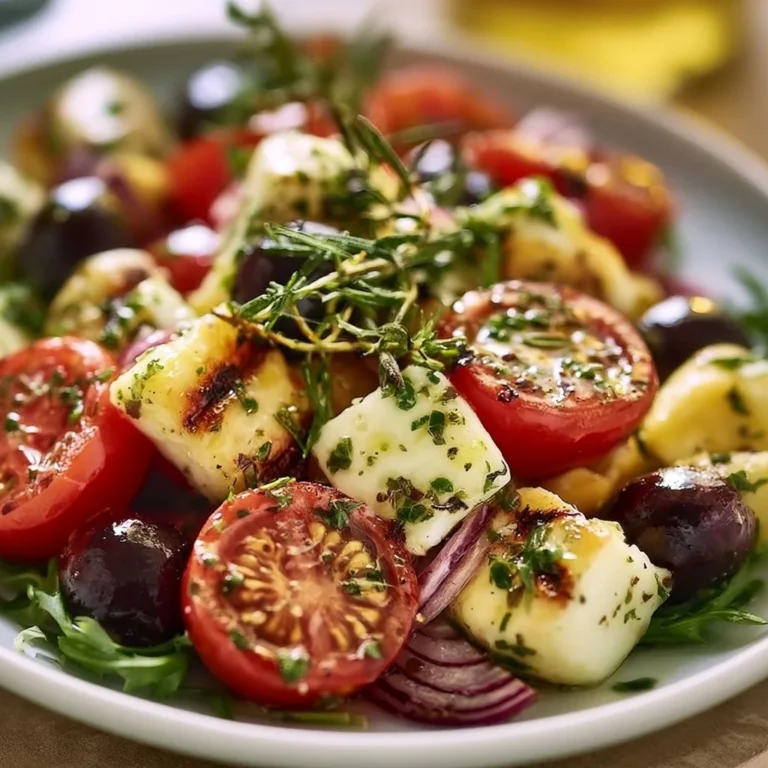 Mediterraner Salat mit frischen Zutaten gegrillt